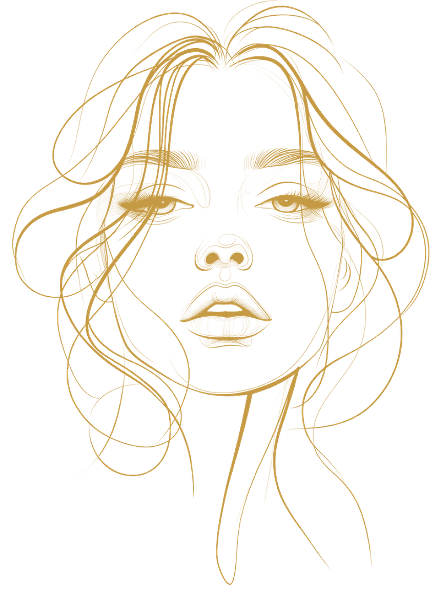 Single-line sketch of a woman — Menstruation